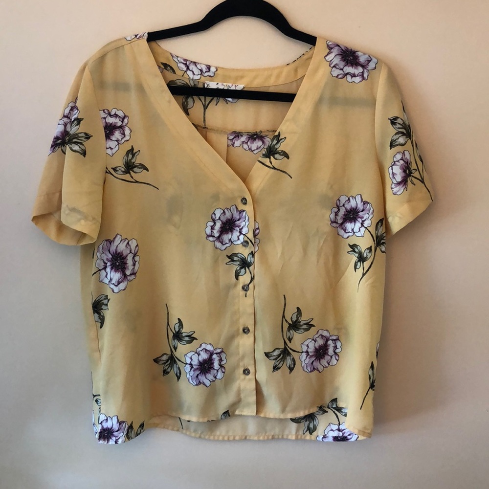 Yellow Floral T-Blouse